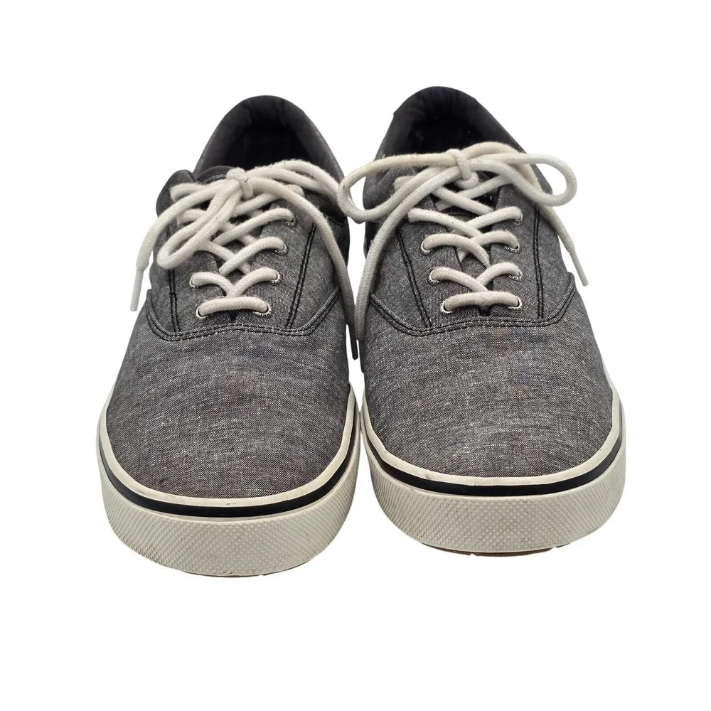 Sperry Top-Sider Shoes Mens 12 Gray Chambray Lace Up Memory Foam Casual STS18845